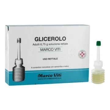 Glicerolo Marco Viti Adulti 6,75 gr 6 Contenitori Monodose con Camomilla e Malva - Soluzione rettale