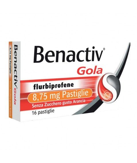 Benactiv Gola 8,75 mg 16 Pastiglie senza zucchero gusto Arancia