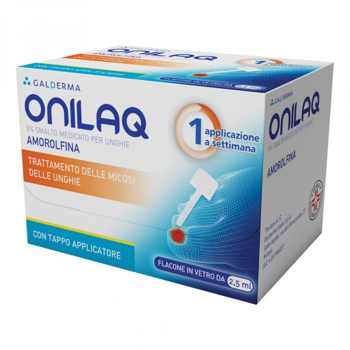 Onilaq 5% Smalto Medicato per Micosi Unghie 2,5 ml - Indicato per trattare le onicomicosi