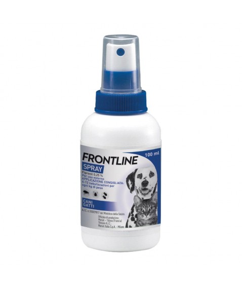 Frontline Spray 100 ml - Antiparassitario contro zecche e pulci nel cane e nel gatto dai 2 giorni di vita