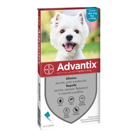 Advantix Spot On 1 pipetta 1 ml da 4 a 10 kg  Antiparassitario per cani da 4 a 10 kg