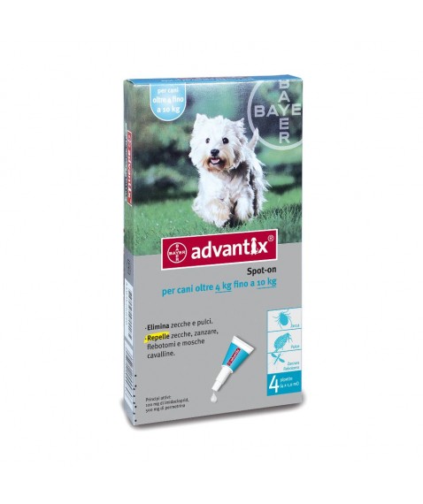 Advantix SPOT-ON 4 pipette 1ML 4-10KG - Antiparassitario per cani di piccola taglia