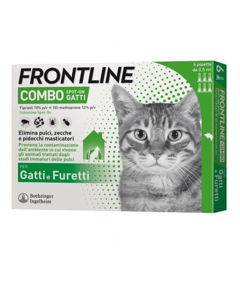 Frontline Combo Spot-On Gatti 6 Pipette da 0,5 ml - Antiparassitario
