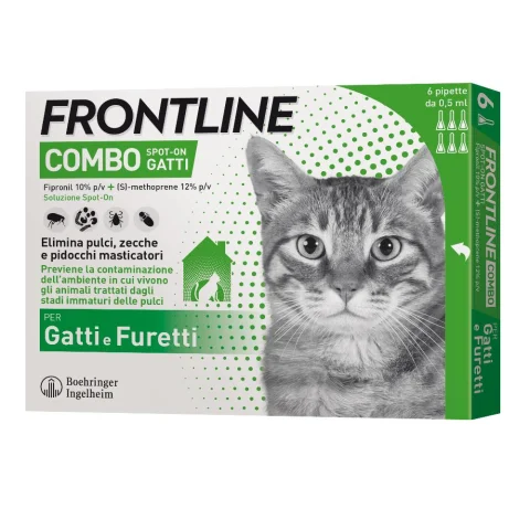Frontline Combo Spot-On Gatti 6 Pipette da 0,5 ml - Antiparassitario