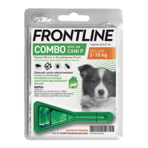 Frontline Combo Cani Piccoli 2-10 kg 1 pipetta 0,67 ml - Trattamento antiparassitario per cani di taglia piccola Frontline Combo Cani Piccoli 2-10 kg 1 pipetta 0,67 ml - Trattamento antiparassitario per cani di taglia piccola