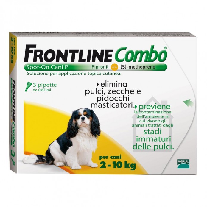 Frontline Combo Spot-On Antiparassitario Cani Piccola Taglia 2-10 kg 3 Pipette da 0,67 ml 