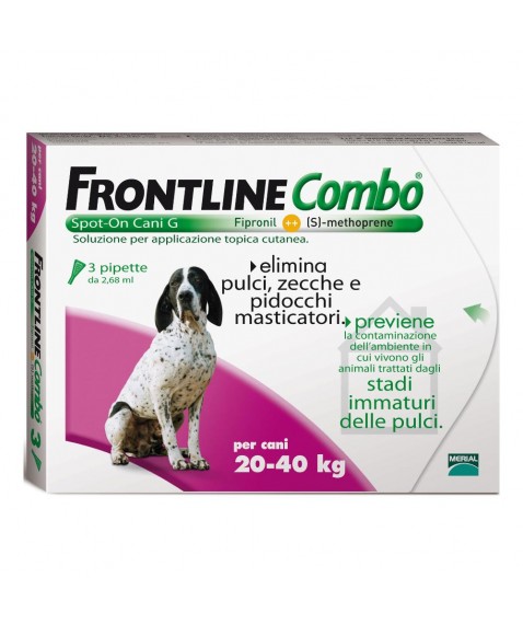 Frontline Combo Spot-On Antiparassitario Cani Taglia Grande 20-40 kg 3 Pipette da 2,68 ml 