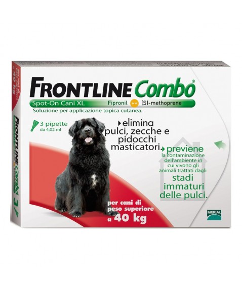 Frontline Combo Spot-On Antiparassitario Cani Taglia Molto Grande +40 kg 3 Pipette da 4,02 ml 