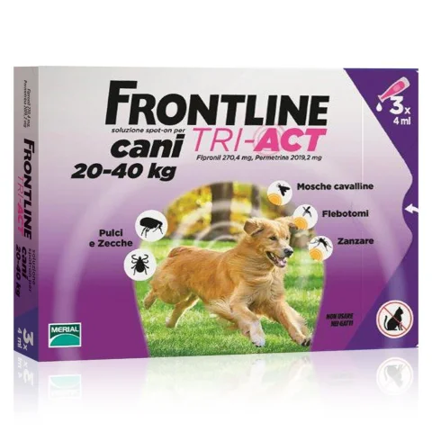 Frontline Tri-Act 3 pipette 4 ml 20-40 kg Trattamento antiparassitario
