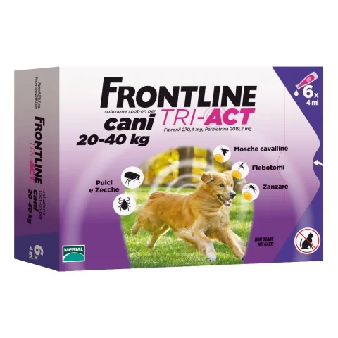 Frontline Tri-Act Soluzione Spot-On Cani 20-40Kg 6x4ml