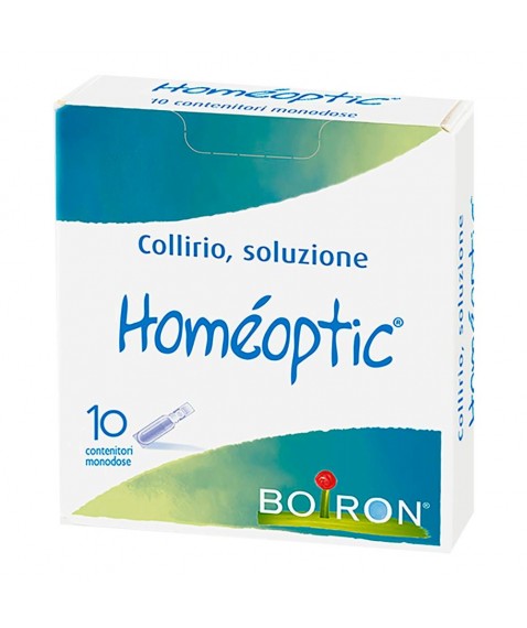 Boiron Homéoptic Collirio 10 Contenitori Monodose da 0,4 ml - Trattamento omeopatico per bruciore e stanchezza degli occhi