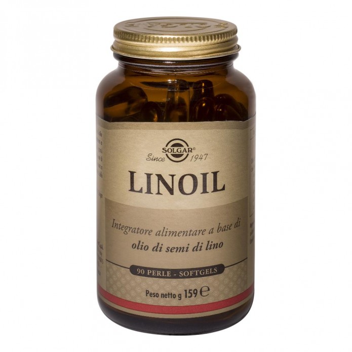 Solgar Linoil 90 Perle Softgels - Integratore alimentare a base di olio di semi di lino 