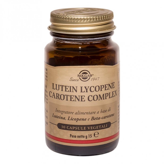 Solgar Lutein Lycopene Carotene Complex 30 Capsule Vegetali - Integratore alimentare a base di luteina licopene e beta-carotene 