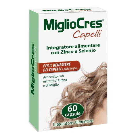 MiglioCres Capelli 60 capsule Integratore per il benessere di capelli e unghie