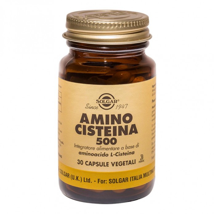 Solgar Amino Cisteina 500 30 Capsule Vegetali - Integratore alimentare per capelli e unghie
