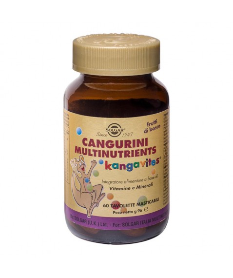 Solgar Cangurini Multinutrients Frutti di Bosco 60 Tavolette - Integratore alimentare a base di vitamine e minerali