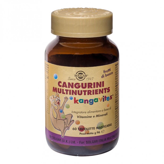 Solgar Cangurini Multinutrients Frutti di Bosco 60 Tavolette - Integratore alimentare a base di vitamine e minerali