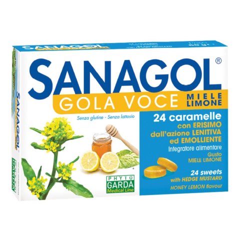 SANAGOL GOLA VOCE MIELE E LIMONE 24 CARAMELLE SANAGOL GOLA VOCE MIELE E LIMONE 24 CARAMELLE