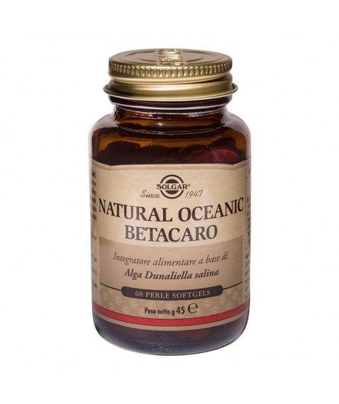 Solgar Natural Oceanic Betacaro 60 Perle Softgels - Integratore alimentare per il benessere della vista e il trofismo e la funzionalità della pelle