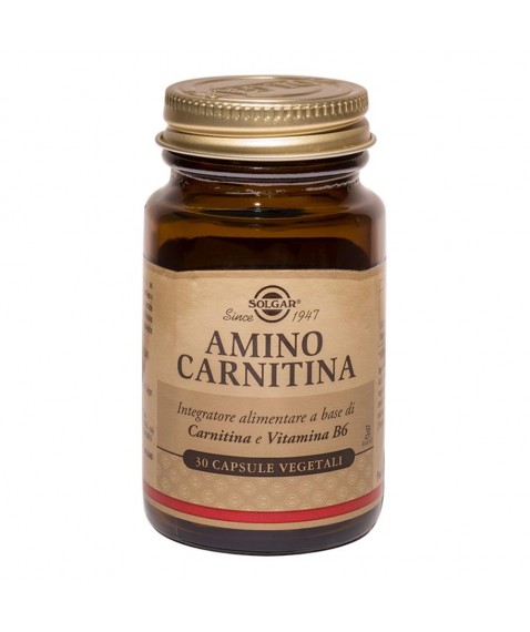 Solgar Amino Carnitina 500 30 Capsule Vegetali - Integratore alimentare aminoacidi e vitamina B6