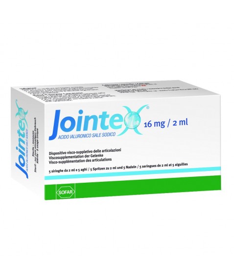 Jointex 5 Siringhe Intra-Articolari con Acido Ialuronico 16 mg/2 ml 