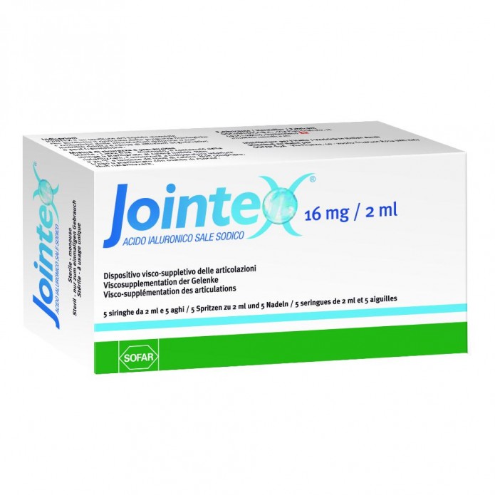 Jointex 5 Siringhe Intra-Articolari con Acido Ialuronico 16 mg/2 ml 