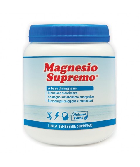 Magnesio Supremo 300 gr Natural Point in Polvere - Integratore di magnesio per combattere stanchezza e stress   