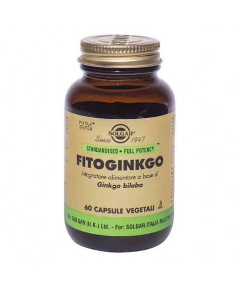 Solgar Fitoginkgo 60 Capsule Vegetali - Integratore antiossidante per la circolazione sanguigna e la memoria