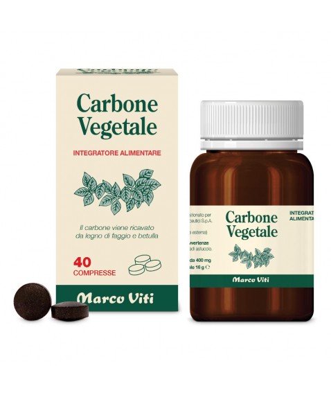 Carbone Vegetale Marco Viti 40 Compresse - Integratore alimentare contro il gonfiore addominale