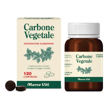 Carbone Vegetale Marco Viti 120 Compresse - Integratore alimentare contro il gonfiore addominale