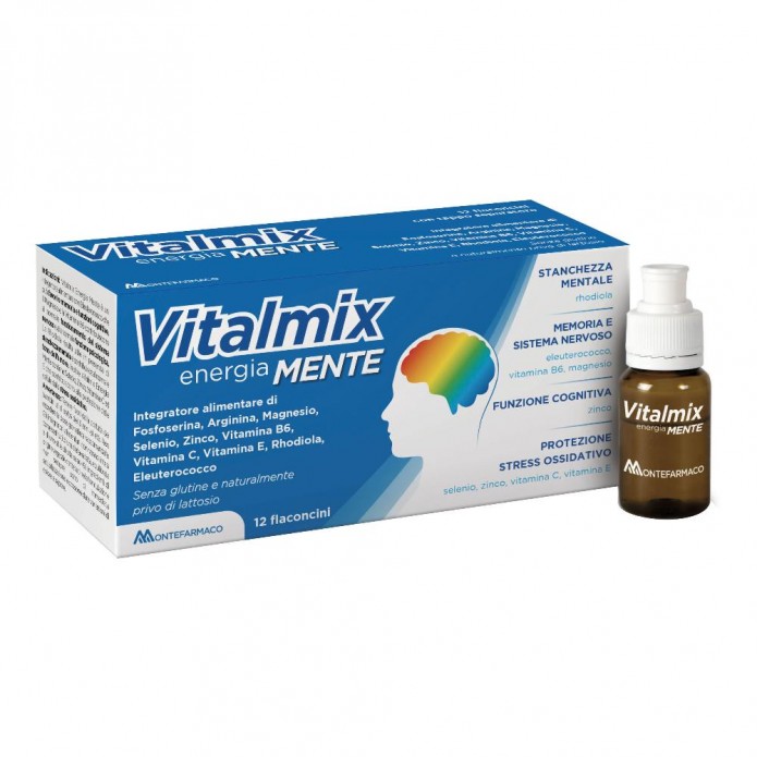 Vitalmix Mente 12 Flaconcini - Integratore alimentare che supporta la capacità di memoria concentrazione e attenzione