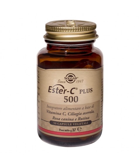 Solgar Ester-C Plus 500 50 Capsule Vegetali - Integratore alimentare a base di vitamina C ad elevato assorbimento non acida