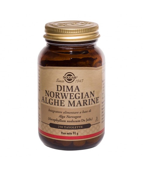 Solgar Dima Norwegian Alghe Marine 250 Tavolette - Integratore alimentare che regola le funzioni della tiroide