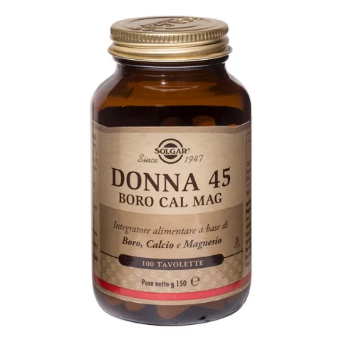 Solgar Donna 45 Boro Cal Mag 100 Tavolette - Integratore alimentare a base di boro calcio e magnesio per la donna oltre i 40 anni