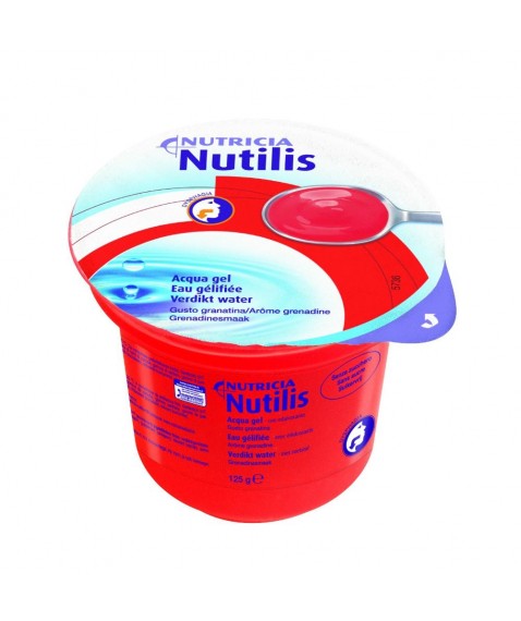 Nutilis Aqua Gel Granatina 12 coppette 125 grammi Bevanda gel per problemi di deglutizione