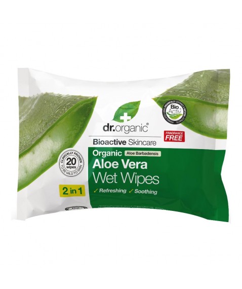 DR ORGANIC ALOE WET WIPES 20PZ