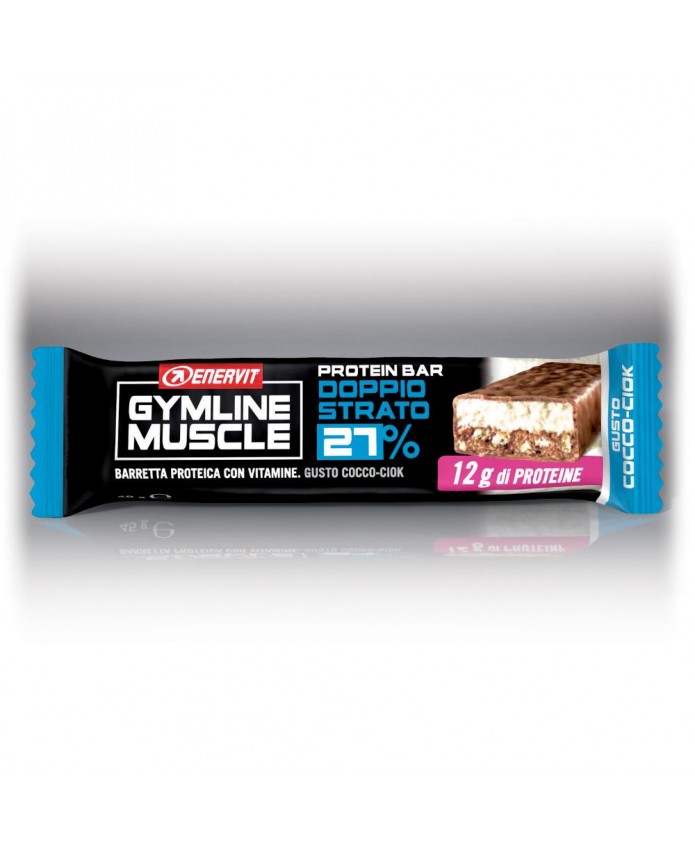 ENERVIT GYMLINE MUSCLE PROTEIN BAR 27% BARRETTA PROTEICA DOPPIO STRATO COCCO-CIOCCOLATO 45 gr