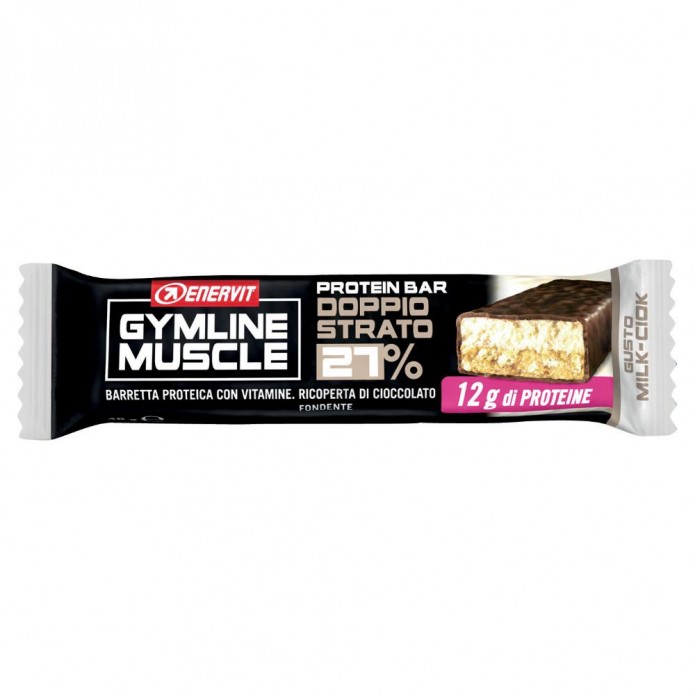 Enervit Gymline Muscle Protein Bar 27% Barretta Proteica Doppio Strato Latte-Cioccolato 45 gr  