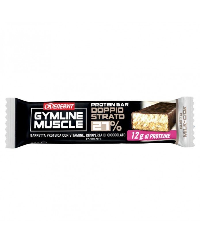 Enervit Gymline Muscle Protein Bar 27% Barretta Proteica Doppio Strato Latte-Cioccolato 45 gr  