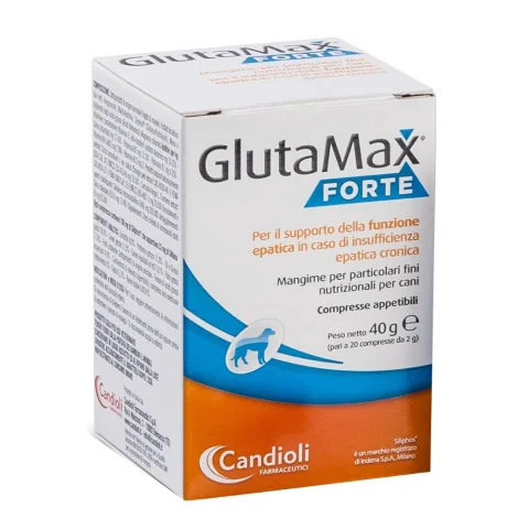 Glutamax Forte 40 compresse Integratore per la disfunzione epatica del cane e del gatto Glutamax Forte 40 compresse Integratore per la disfunzione epatica del cane e del gatto