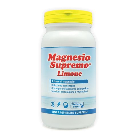 Natural Point Magnesio Supremo Limone in polvere 150 g - Integratore di magnesio a rapido assorbimento