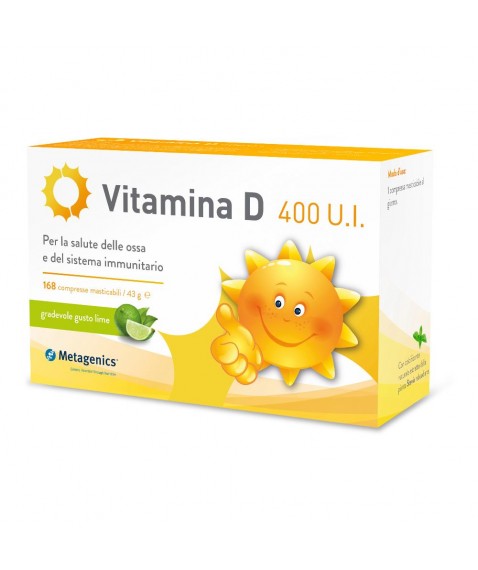 Vitamina D 400 U.I. Metagenics 168 Compresse Masticabili - Integratore per la salute delle ossa e del sistema immunitario