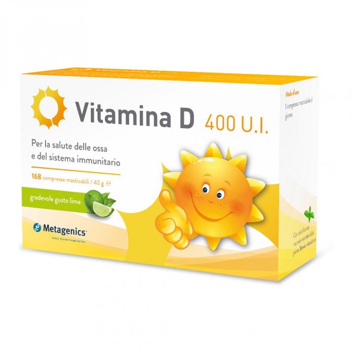 Vitamina D 400 U.I. Metagenics 168 Compresse Masticabili - Integratore per la salute delle ossa e del sistema immunitario