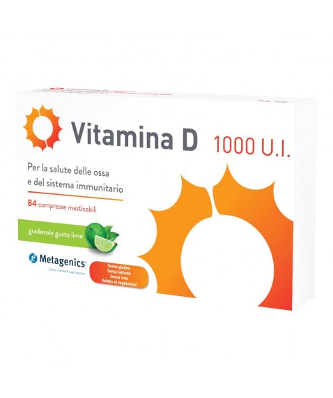 Vitamina D 1000 UI 84 compresse masticabili Integratore per il benessere osseo e per le difese immunitarie