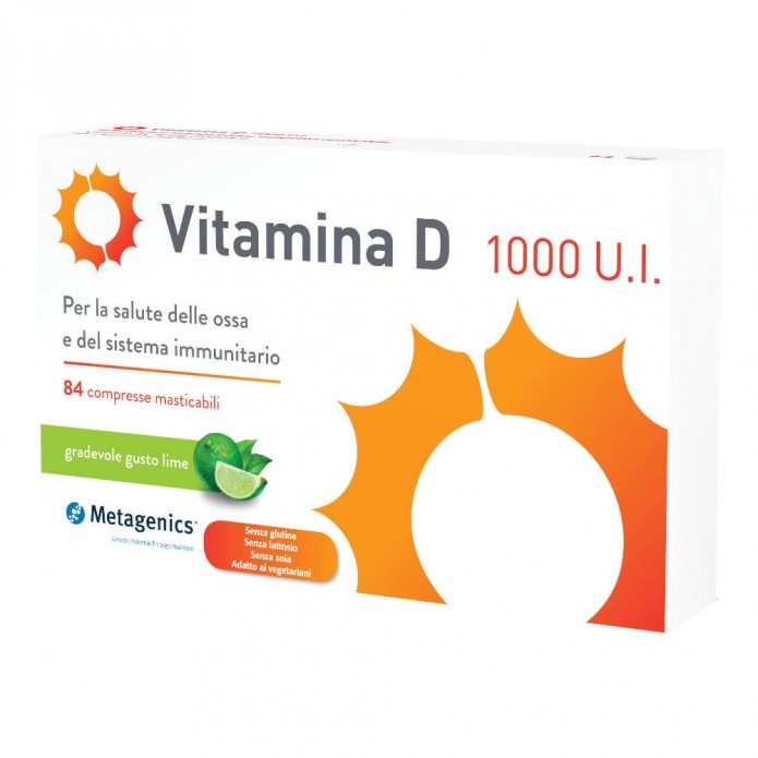 Vitamina D 1000 UI 84 compresse masticabili Integratore per il benessere osseo e per le difese immunitarie