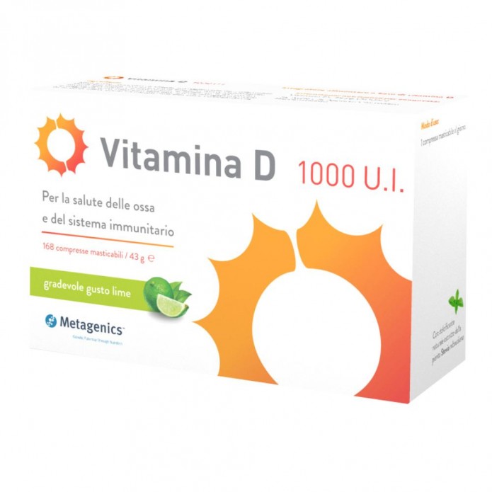 Vitamina D 1000 U.I. Metagenics 168 Compresse Masticabili - Integratore per le ossa e le difese immunitarie