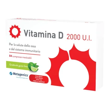 Vitamina D 2000 U.I. Metagenics 84 Compresse Masticabili - Integratore per le ossa e le difese immunitarie Vitamina D 2000 U.I. Metagenics 84 Compresse Masticabili - Integratore per le ossa e le difese immunitarie