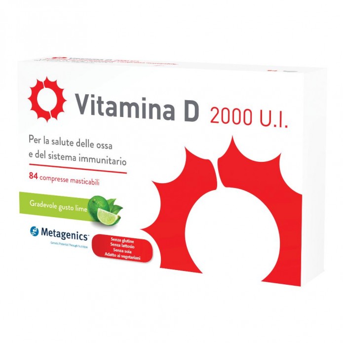 Vitamina D 2000 U.I. Metagenics 84 Compresse Masticabili - Integratore per le ossa e le difese immunitarie