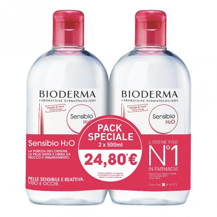 Bioderma Sensibio H2O Acqua Micellare Bipacco 2 Flaconi da 500 ml