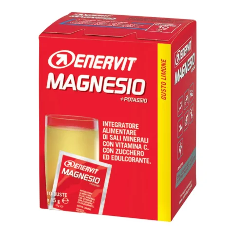 ENERVIT MAGNESIO + POTASSIO INTEGRATORE ALIMENTARE DI SALI MINERALI CON VITAMINA C 10 BUSTINE DA 15G